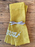 Linen Placemat Set with Embroidery