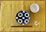 Linen Placemat Set with Embroidery