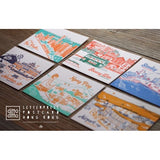Letterpress Postcard Set - "Sunrise Sunset" Hong Kong