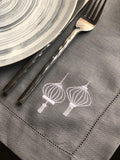 Linen Placemat Set with Embroidery