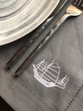 Linen Placemat Set with Embroidery