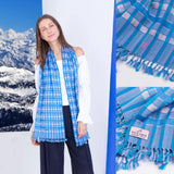 Handmade Bhutan Scarf - Azure Blue Skies