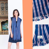 Handmade Bhutan Scarf - Blue Pink Bendurya