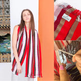 Handmade Bhutan Scarf - Drayang Red