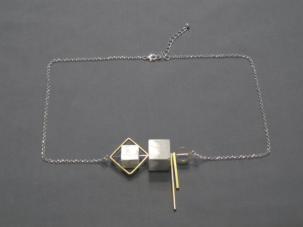 Marble Concrete x Brass Collection: Sterling silver necklace (pick up at store only)