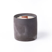 Concrete Cup with Wood Wick Candle (Large)