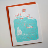 Letterpress Greeting Card - For Love 2