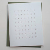 Letterpress Greeting Card - For Love 2