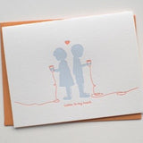 Letterpress Greeting Card - For Love 2