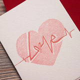 Letterpress Greeting Card - For Love 2
