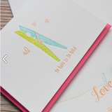 Letterpress Greeting Card - For Love 2