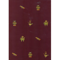 Wrapping Paper-burgandy background with antique tripods