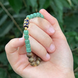 Fine Agar Wood with Sterling Silver and Natural Gemstones Bracelet (pick up at store only)