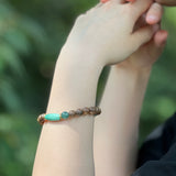 Fine Agar Wood with Sterling Silver and Natural Gemstones Bracelet (pick up at store only)