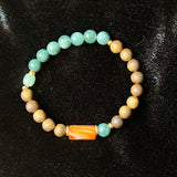 Fine Agar Wood with Sterling Silver and Natural Gemstones Bracelet (pick up at store only)