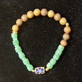 Fine Agar Wood with Sterling Silver and Natural Gemstones Bracelet (pick up at store only)