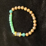 Fine Agar Wood with Sterling Silver and Natural Gemstones Bracelet (pick up at store only)