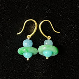 Fei Cui Earrings with Aquamarine & Amazonite (pick up at store only)