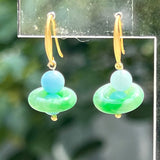 Fei Cui Earrings with Aquamarine & Amazonite (pick up at store only)