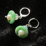Fei Cui Earrings with Pearl & Moonstone (pick up at store only)