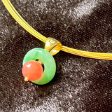 Fei Cui Pendant with Rhodochrosite (pick up at store only)