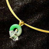 Fei Cui Pendant with Herkimer Diamond (pick up at store only)
