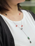 Fei Cui Necklace with Emerald, Ruby & Rhodochrosite (pick up at store only)