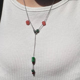 Fei Cui Necklace with Emerald, Ruby & Rhodochrosite (pick up at store only)