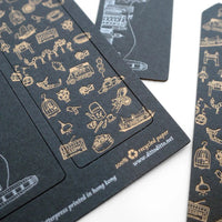 Hong Kong night letterpress gift tag & bookmark (set of 6)