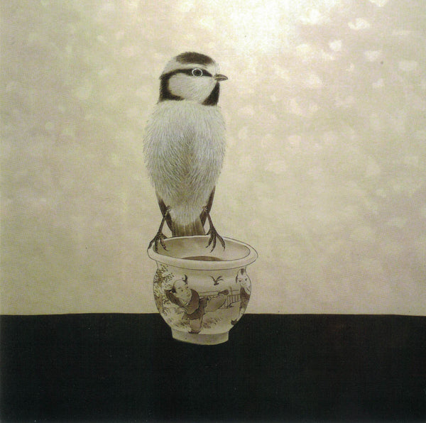 Note Card-Bird and Feeding Bowl (2) by David Hu (single)