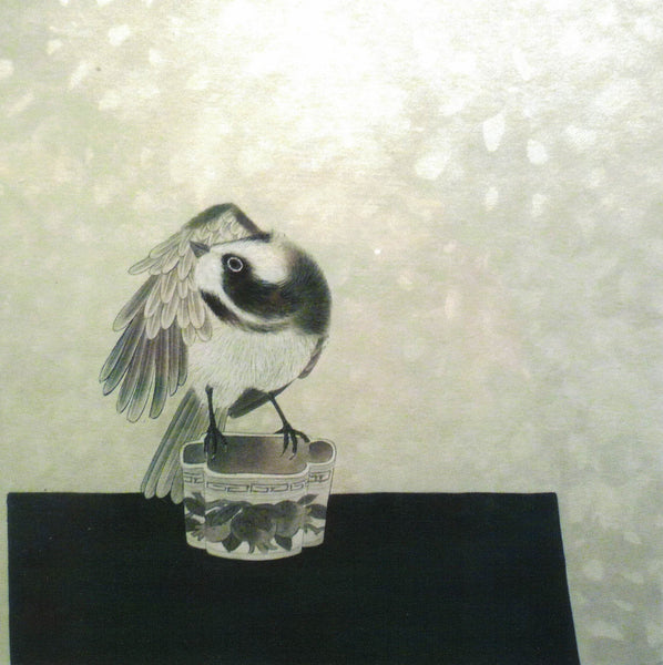 Note Card-Bird and Feeding Bowl (4) by David Hu (single)