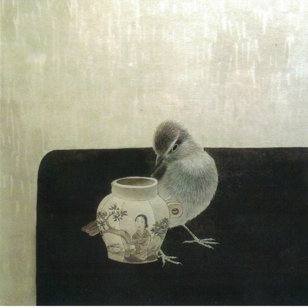 Note Card-Bird and Feeding Bowl (5) by David Hu (single)