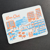 Letterpress Postcard -  "Sunrise Sunset" Hong Kong