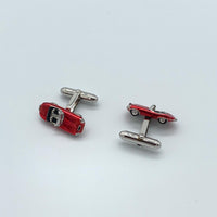 1964 Jaguar E type cufflinks, enamel and sterling silver - red (CL-T19)