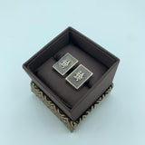 Sonowood contemporay Mah Jong"Green Dragon" cufflinks, sterling silver (CF009-F)