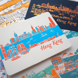 Letterpress Postcard - "Hong Kong Skyline Day & Night"