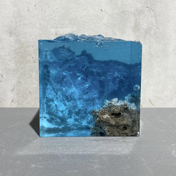 Concrete x Resin Art -"Landscape" Cube