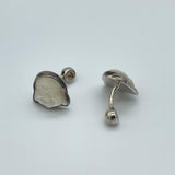 Mother of pearl happy Buddha cufflinks, sterling silver (CL-BH-MOP)