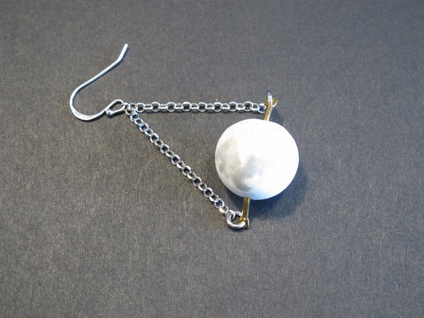 Marble Concrete x Brass Collection: Dangle and Drop Earring with Sterling Silver (pick up at store only)