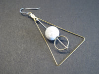 Marble Concrete x Brass Collection: Dangle and Drop Earring with Sterling Silver (pick up at store only)