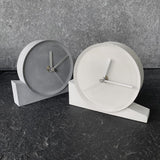 Concrete Round+triangle Clock on Desk