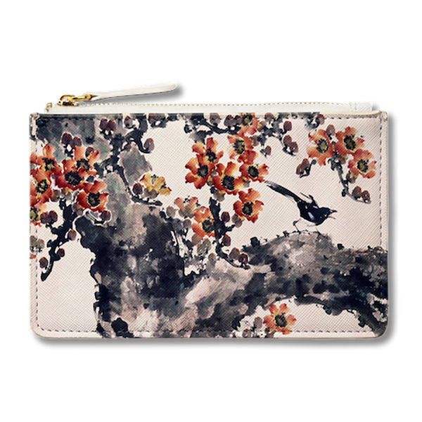 A Magpie on the Red Cotton Tree Pouch 紅棉手提袋