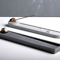 Concrete Long+Round-shaped Incense Holder