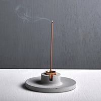 Concrete Disc-shaped Incense Holder