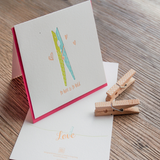 Letterpress Greeting Card - For Love 2