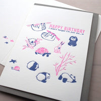 Letterpress Greeting Card - For Birthday